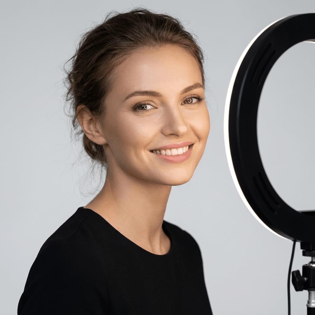 Luméon 30cm Ringlicht mit Stativ – 12 Zoll Ringlampe für Streaming, Selfies, Make-Up, Fotografie, 10