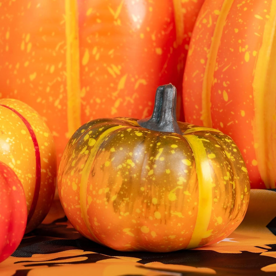 Cymax 12 Stück Grössen Künstliche Kürbisdekoration,Sortierte Grösse Herbsternte Kürbisse,Halloween H