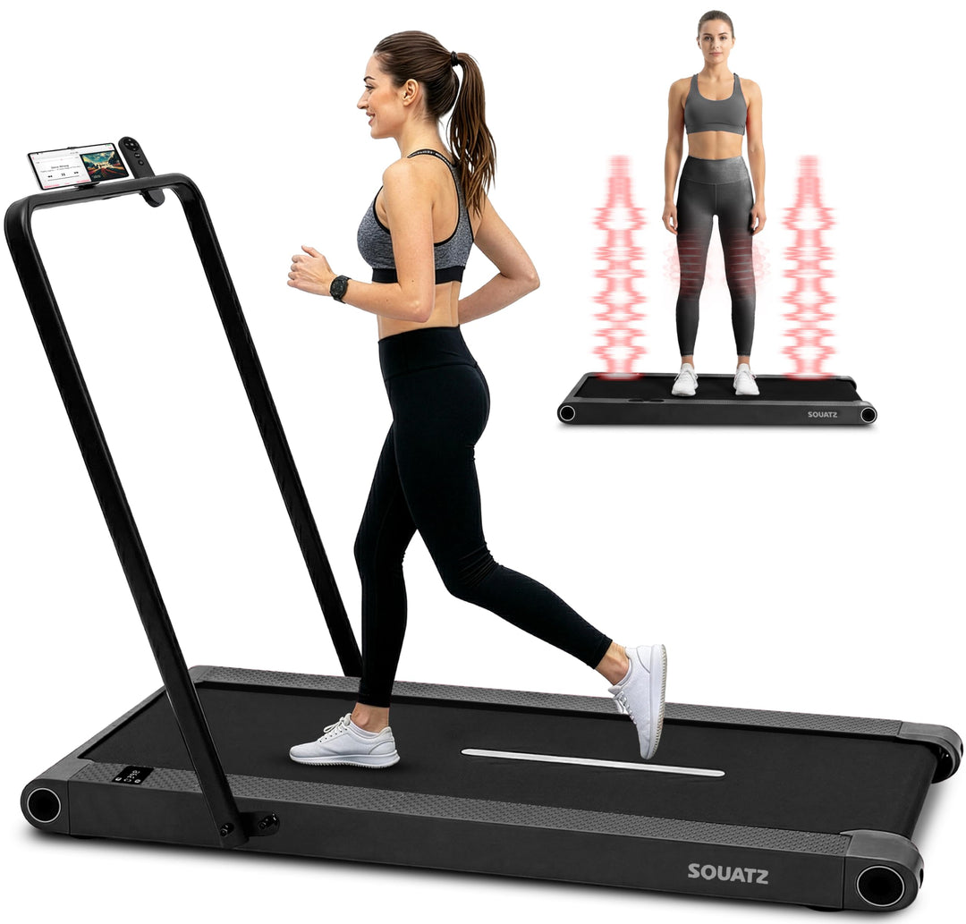 SQUATZ 2-in-1 Walking Pad Laufband mit Handlauf, klappbar und platzsparend, für Zuhause und Büro, mi