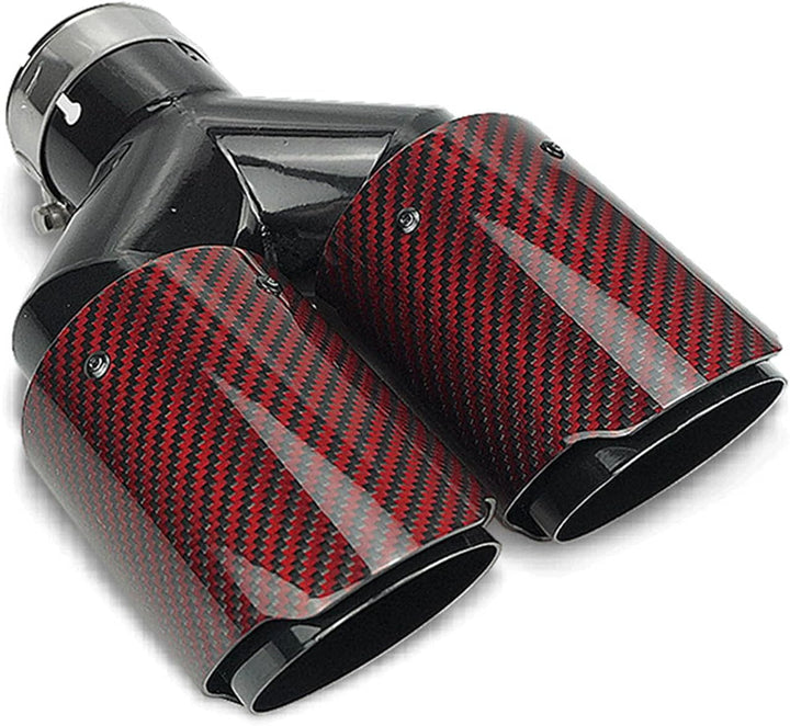 Krtopo 63mm Doppelschalldämpfer Spitze Carbon Auto Auspuffrohr Heckspitze Heckspitze Einlass 2,5" Au