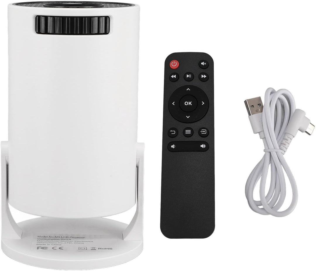 Small-Projektor, 1080P Full HD 8000LM Tragbarer Filmprojektor, 270° Verstellbarer Smart-Home-Projekt