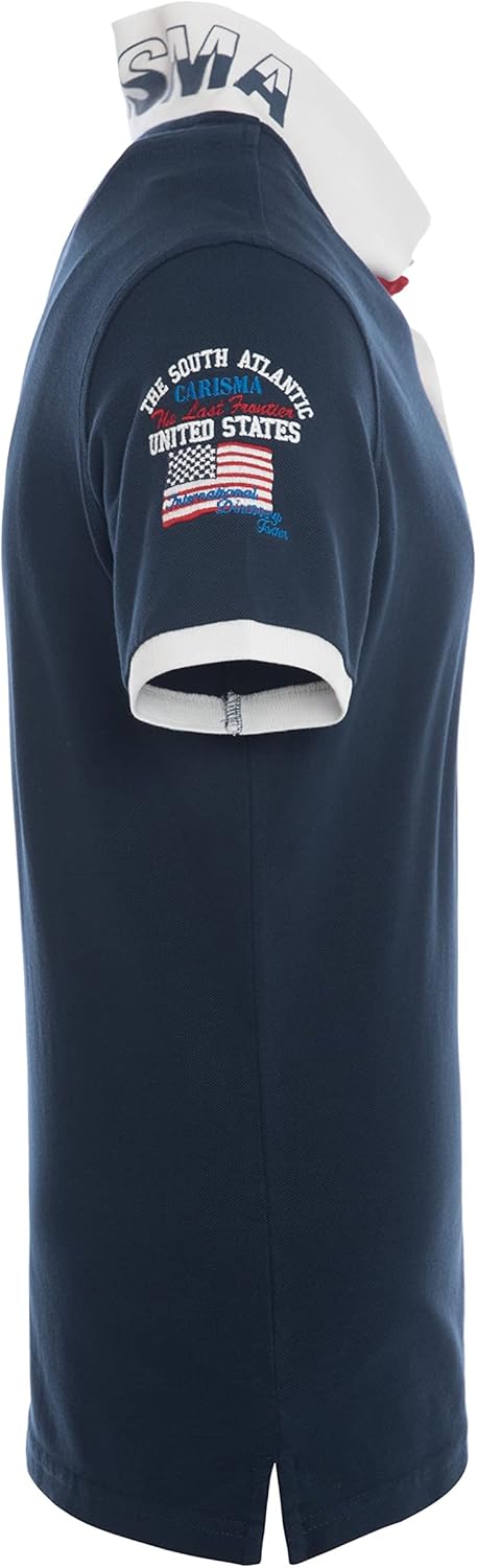 Carisma Kurzarm Poloshirt für Herren 100% Baumwolle ? Herren Polo Shirt mit Stickerei ? Angenehmes R