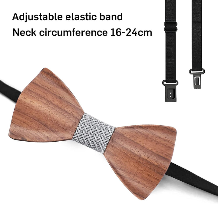 Mr.Van Hölz Fliege Herren Klassische, Holzfliege Set Handgearbeitete Natürliche Hölzerne Krawatte fü