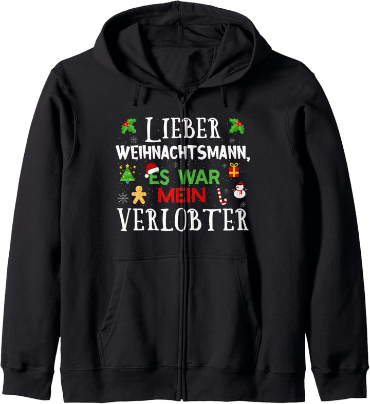 Lustiges Weihnachtsmann Verlobter war es Frau Geschenk Kapuzenjacke