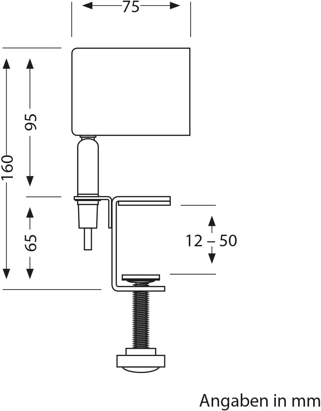 ledscom.de Klemmlampe WAIKA, Schalter, schwarz matt, inkl. LED GU10 Lampe, 3-Stufen Dimmen: max. je