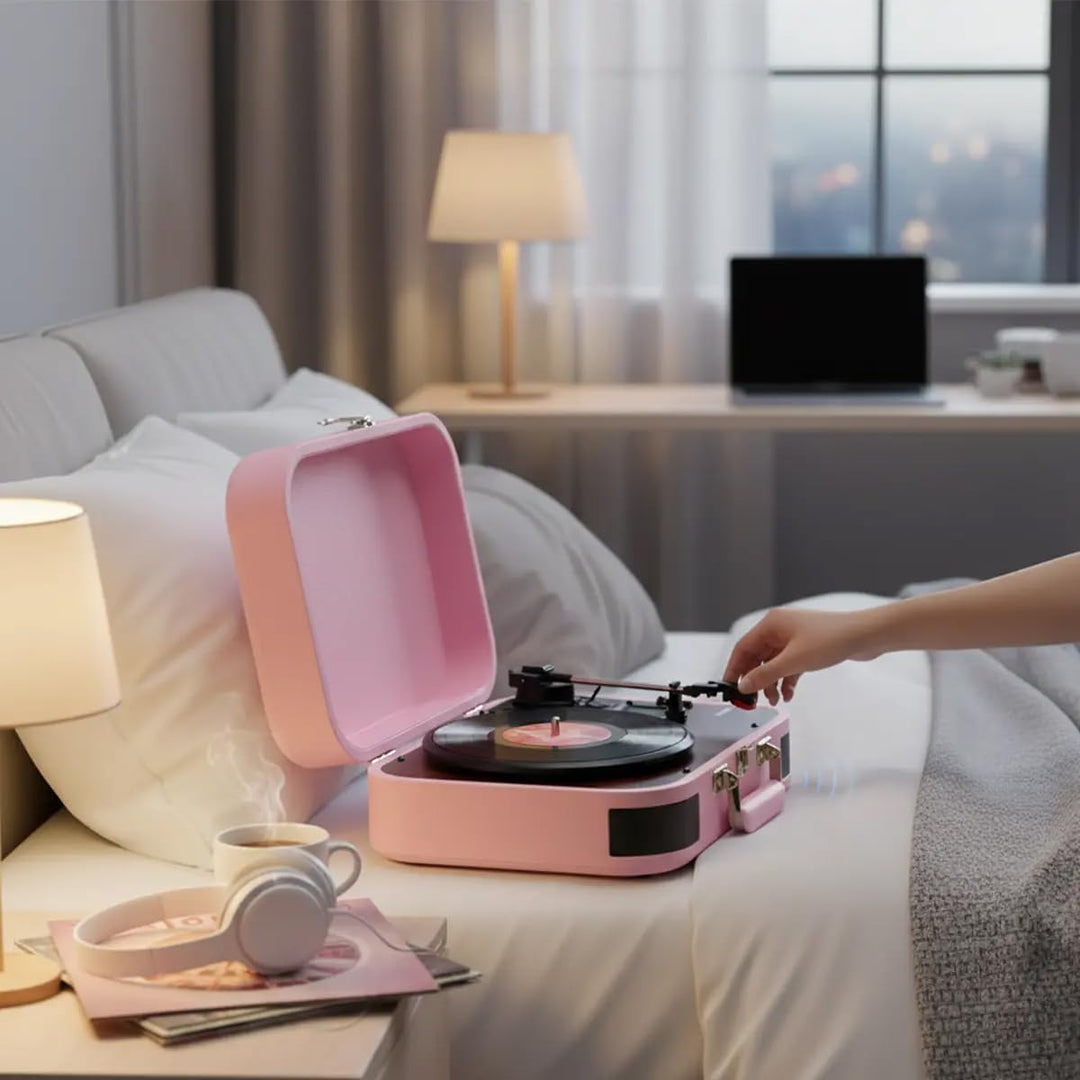 PRIXTON VC600 Vintage Vinyl Plattenspieler, Vinyl-Player und Musik-Player via Bluetooth und USB, 2 e