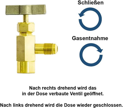 Füllset R290 Gasdose 370g + Ventil + Manometerschlauch für Klimaanlage, Wärmepumpe, Kühlschrank