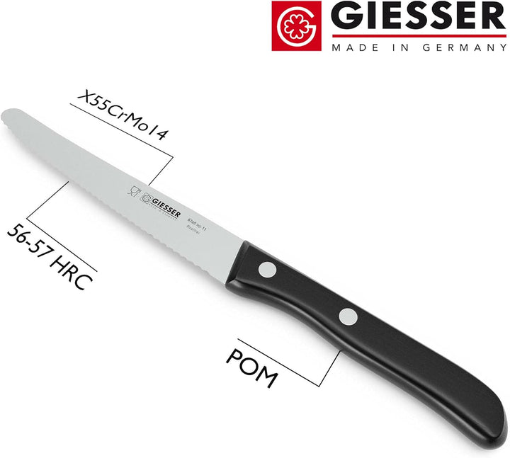 Giesser seit 1776 - Made in Germany - Allzweckmesser genietet mit Wellenschliff Classic, Klinge 11 c