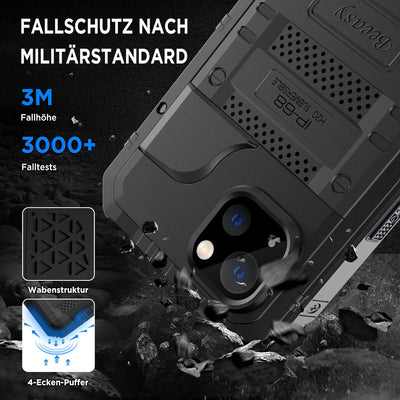 Beeasy für iPhone 13 Wasserdicht Outdoor Hülle (6,1"), Stossfest Panzerhülle Militär 360 Grad Schutz