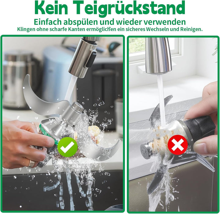 Teigmesser für Thermomix TM6, TM5, Edelstahl Teigmischmesser, Kein Teig-Rückstand und Schmutzkontami