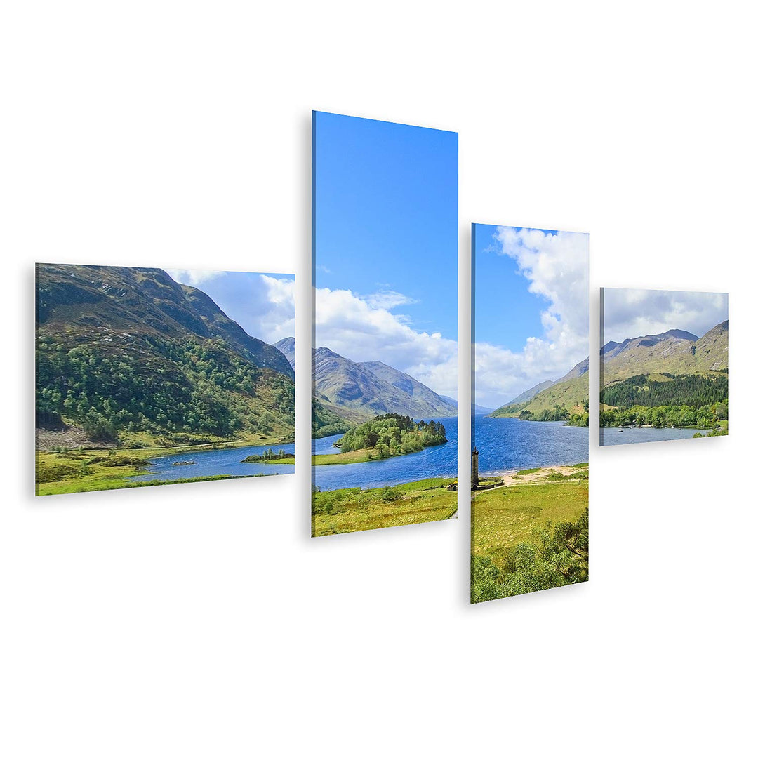 islandburner Bild auf Leinwand Glenfinnan Loch Shiel See Hochland Schottland Bilder Wandbilder Poste