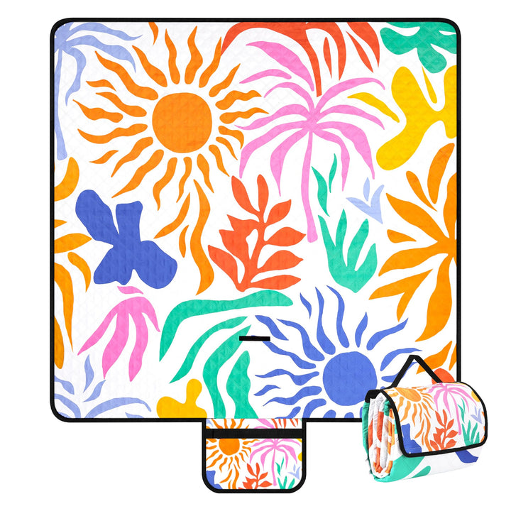 Picknickdecke XXL 200x200 cm,Stranddecke wasserdicht sandfrei, faltbare Strandmatte aus waschbarem D