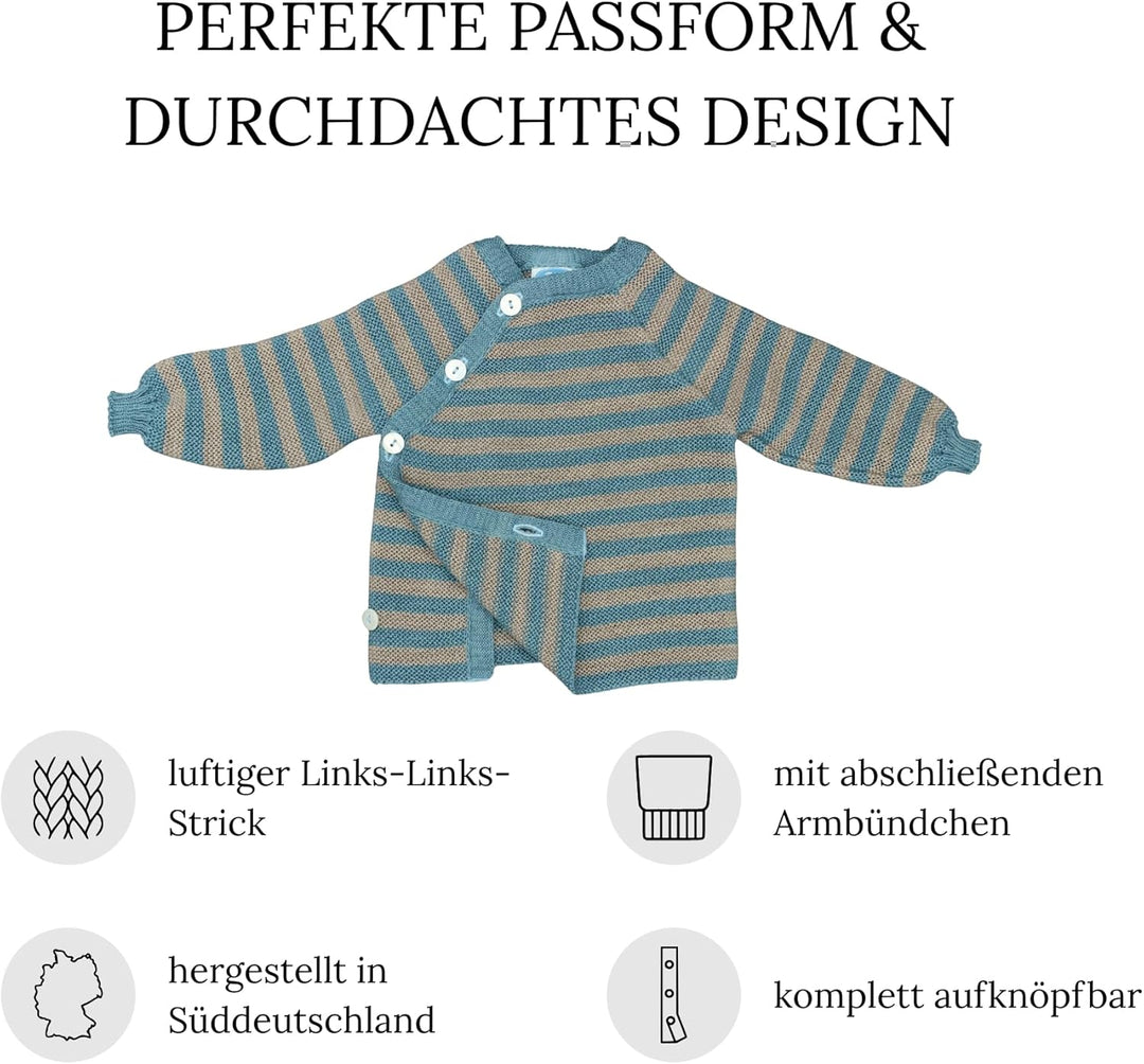 Reiff Strick Uni Schlüttli Wickelpullover Merinoschurwolle kbT (86/92, Beere)