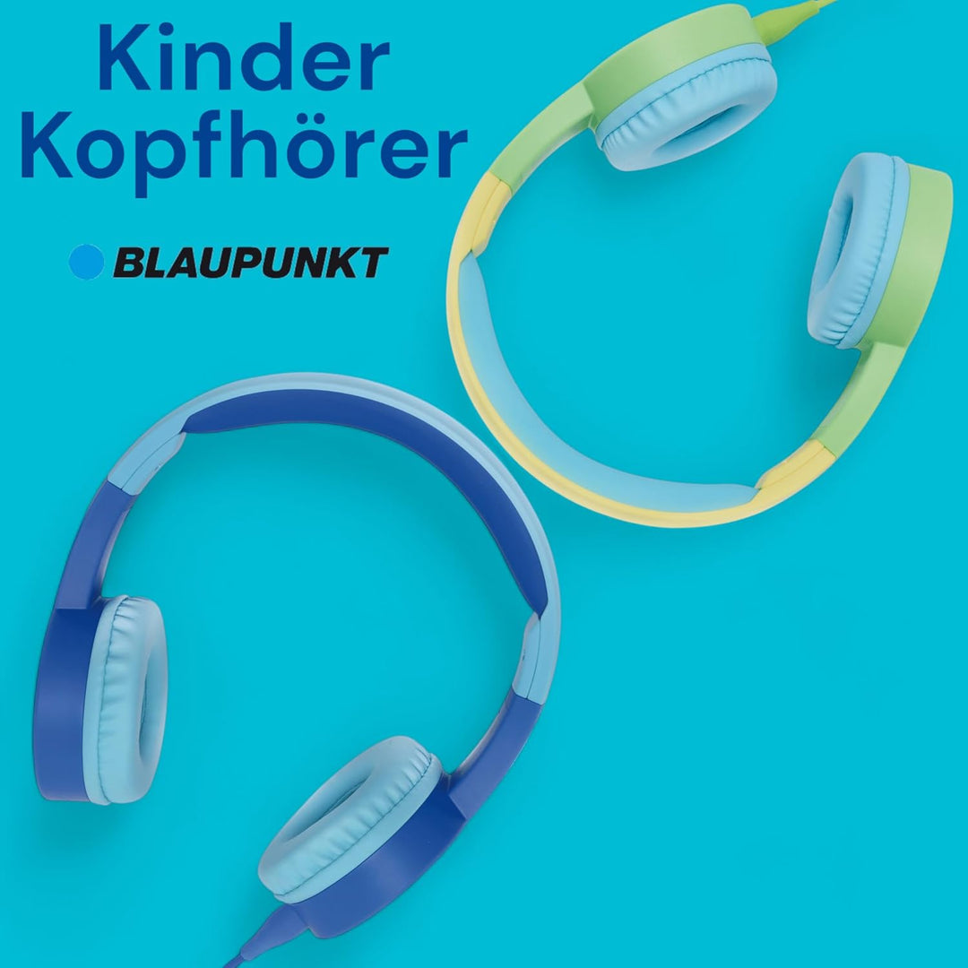 BLAUPUNKT Kids Kopfhörer KKH10 blau, Kinderkopfhörer mit Kabel, 3,5 mm Klinke AUX, Lautstärkebegrenz