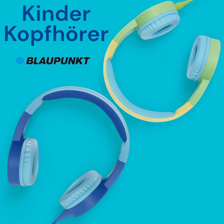 BLAUPUNKT Kids Kopfhörer KKH10 blau, Kinderkopfhörer mit Kabel, 3,5 mm Klinke AUX, Lautstärkebegrenz