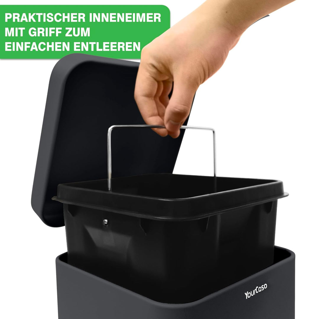 YourCasa® Mülleimer Bad [5L] - Elegantes Design - Badezimmer Mülleimer Klein - Kosmetikeimer Bad Mül