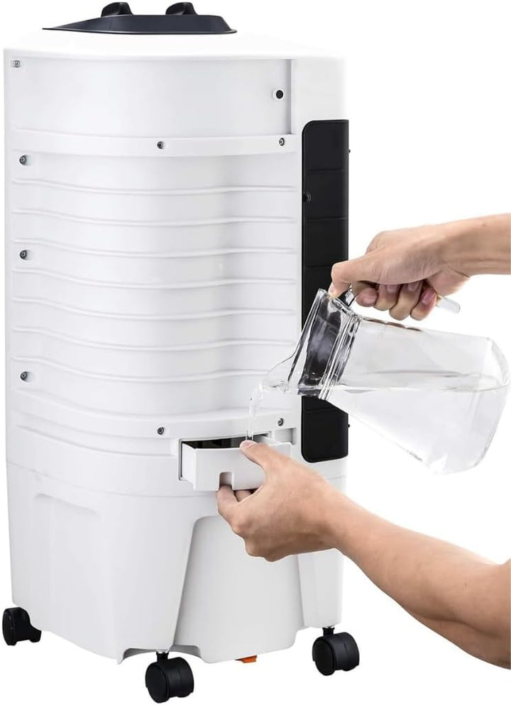 JUNG ALPINA Klimaanlage Mobil ohne Abluftschlauch, 60 dBA, 2in1 - Luftkühler, Luftbefeuchter, Mobile