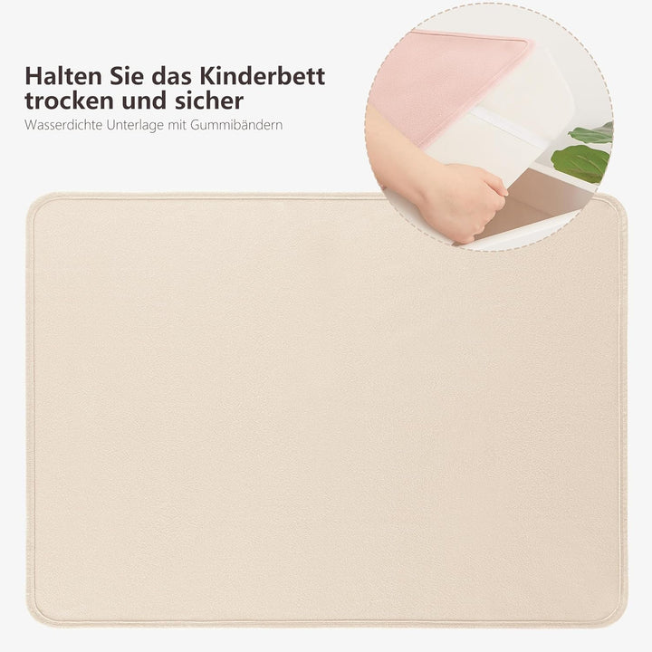 Susurration 2er Pack Bettunterlage Wasserdicht Kinder 75x90 cm Waschbar Unterlage Bett Weich Nässesc