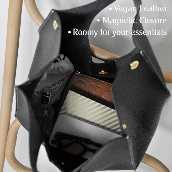 Hoxis Handtasche im minimalistischen Vintage-Stil, weiches PU-Leder, Clutch, kleine Tragetasche Schw
