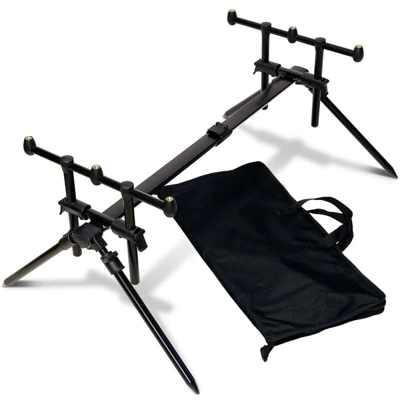 Rod Pod Alu Rutenständer für 3 Angelruten Karpfen Rutenhalter mit Tasche