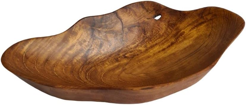 WINDALF Handgearbeitete Kleine Teak-Holzschale IROIZA 25 cm Seifen- & Schmuckschale Münzen & Schlüss