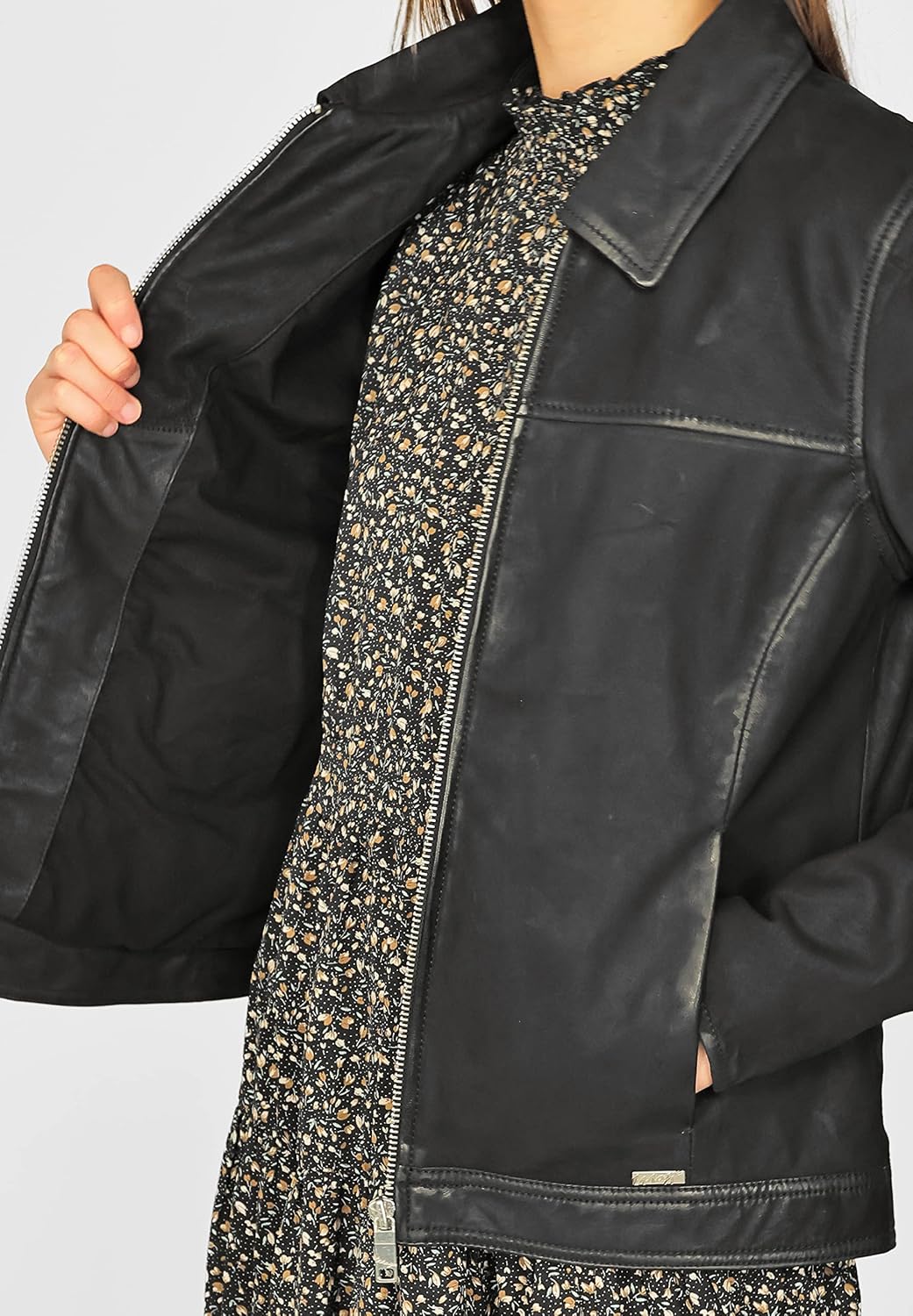 MAZE Damen Lederjacke 4202117 S Schwarz, S Schwarz