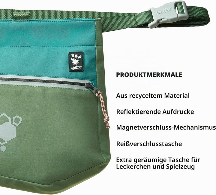 Hurtta Leckerlibeutel ECO für Hunde, Futterbeutel Hunde mit Magnetverschluss, Abnehmbarer Leckerlita