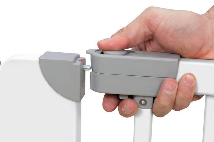Geuther Türschutzgitter 73-81 cm Weiss I Treppenschutzgitter ohne Bohren I Tür- & Treppengitter Baby