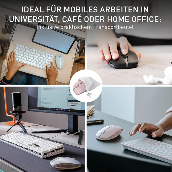 CHERRY GENTIX BT, kabellose Bluetooth Maus, Multi-Device Funktion für bis zu 3 Endgeräte, umschaltba