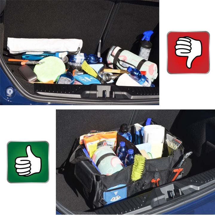 EYEPOWER Kofferraumtasche Auto Organizer – faltbare Aufbewahrungsbox 56×40×24 cm – robuste Autozubeh