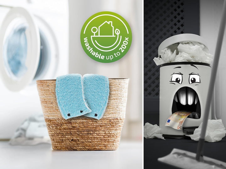 Leifheit Original 2er Set Wischbezug CLEAN Twist M super Soft 33 cm für Sensible Böden, mit Spezialf