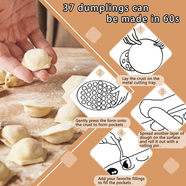 Alvinlite Russischer Ravioli-Macher, 37 Löcher, Teigtaschenform, Aluminium, Pelmeni-Metallhersteller