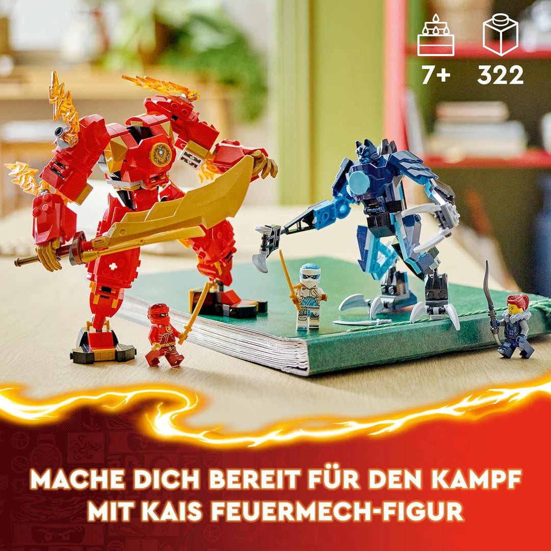 LEGO NINJAGO Kais Feuermech, Actionfiguren-Spielzeug für Kinder mit roter Mech-Figur zum Umgestalten
