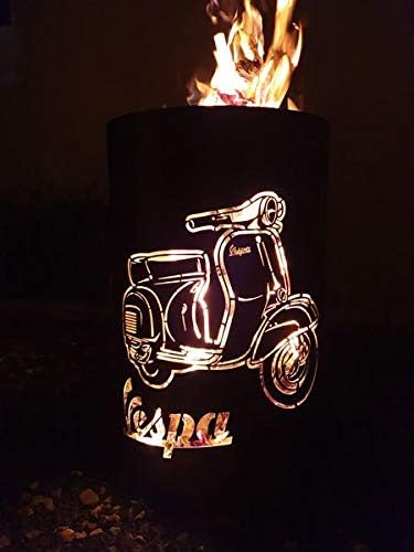 TiKo-Design® Feuertonne Feuerkorb mit Roller Motiv