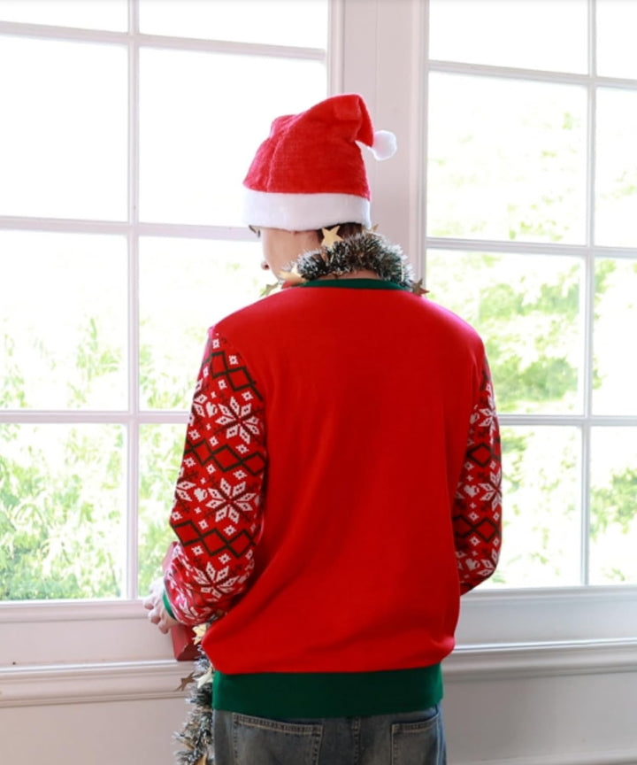 Belovecol Unisex Weihnachtspullover LED Ugly Christmas Sweater Pullover Langarm Strickpullover XXL R