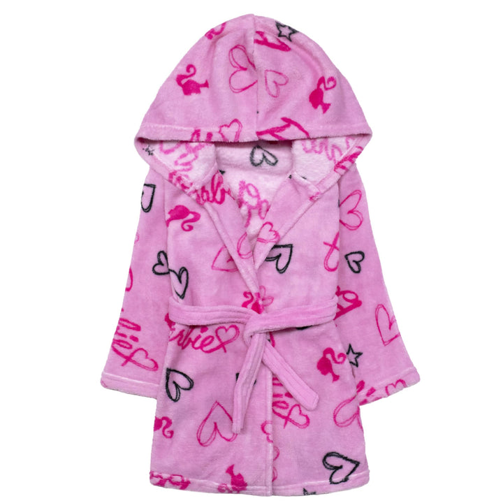 Barbie Bademantel Kinder Mädchen Kapuzenbademantel 4-10 Jahre Schwimmbad Sauna Pool, warm Flauschig