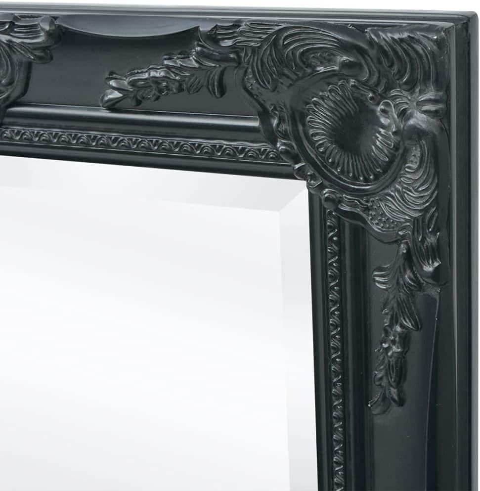 vidaXL Wandspiegel Garderobe Spiegel Badspiegel Antik Barock 100x50 cm Schwarz, Schwarz