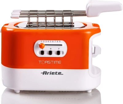 Ariete 159 Toasttime, Weisser Toaster, 2 Scheiben Kapazität, 9 Bräunungsstufen, 700 W, 3 Funktionen,