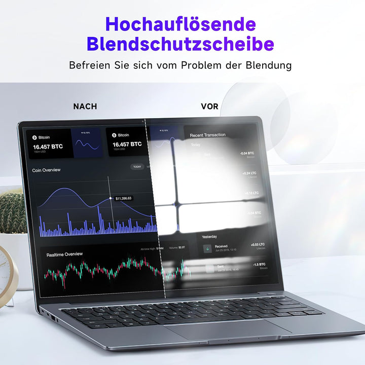 2 Pack Blaulichtfilter Displayschutzfolie 13.3 Zoll 16:10, Blendschutzfolie Augenschutz Schutzfolie,
