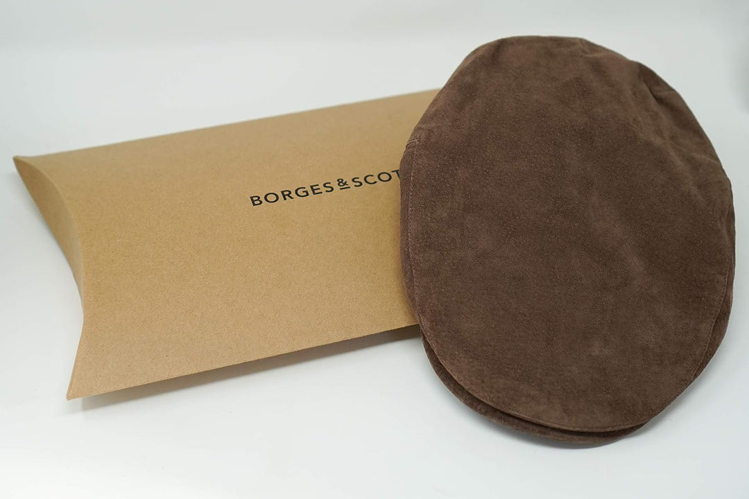 Borges & Scott The Tanner - Flat Cap aus Leder - Kappe mit weichem Schweinslederfutter XS Erde Braun