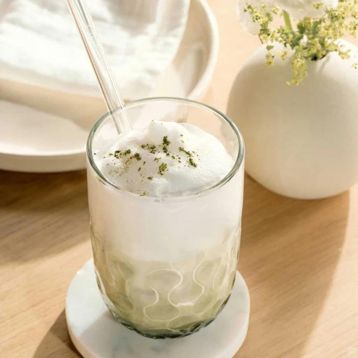 LEONARDO HOME GOCCE Matcha Latte Glas • 2 Latte Macchiato Gläser + Trinkhalme • LM Becher für Siebtr