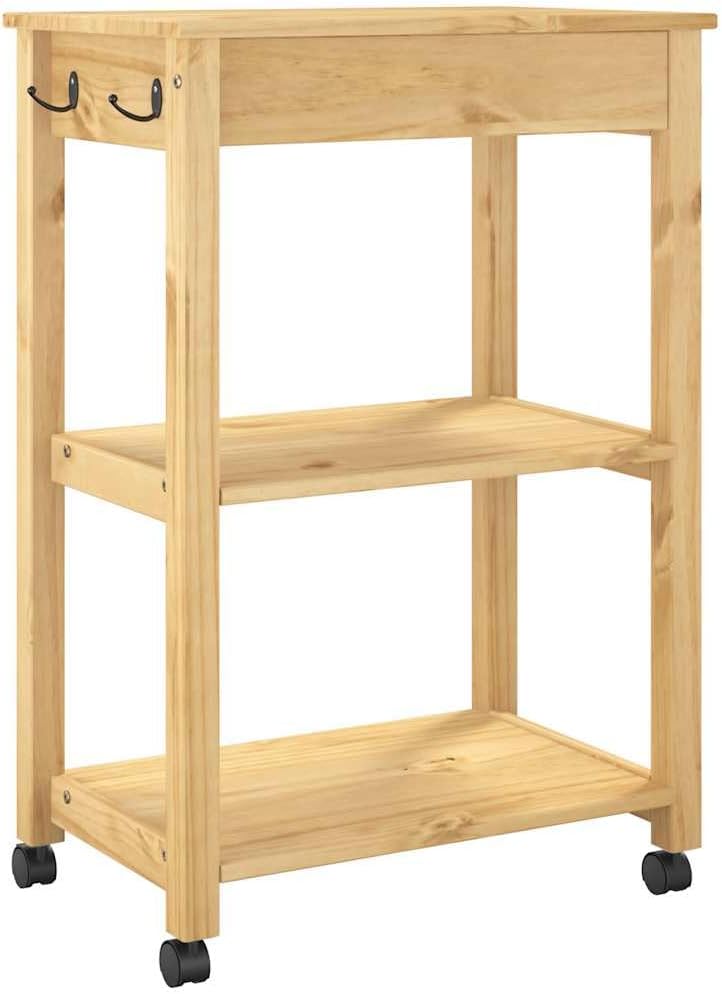 vidaXL Küchenwagen, Servierwagen mit viel Stauraum, Beistellwagen für Küche Wohnzimmer Badezimmer, T