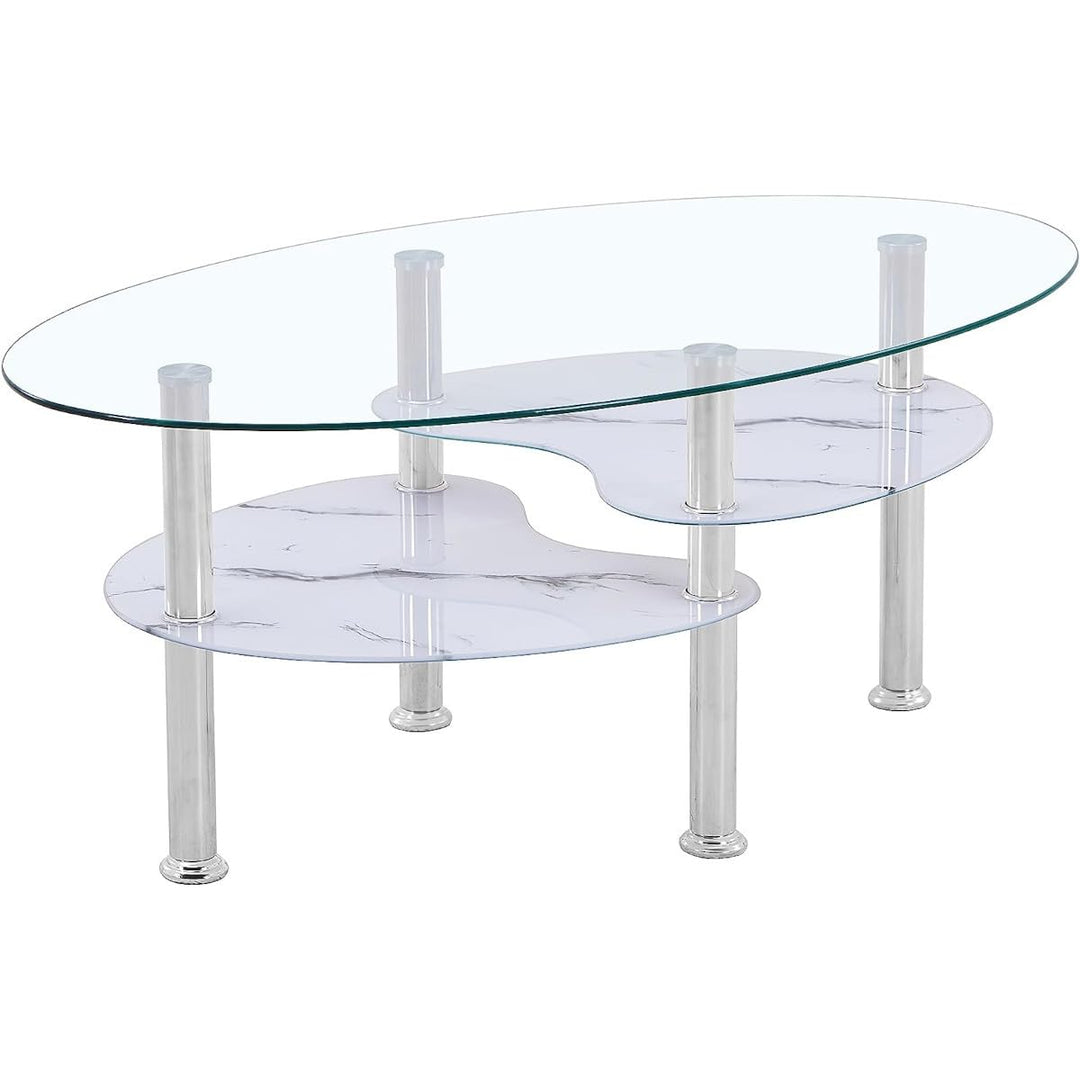 Euro Tische Couchtisch Glas mit 8mm Sicherheitsglas & Facettenschliff - Glastisch perfekt geeignet a