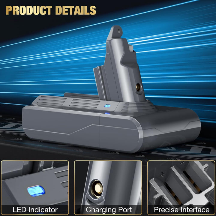 EGR 6200 mAh V6 Akku für Dyson DC62 DC58 DC59 DC61 DC58 DC59 DC61 Animal DC72 DC74 SV03 SV05 SV06 SV