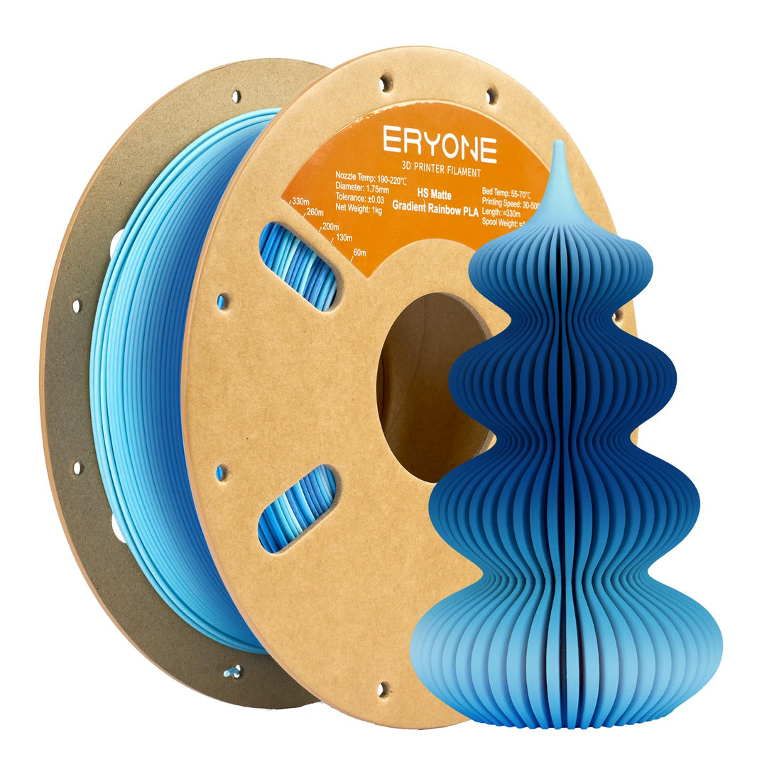 ERYONE Matte PLA 3D Drucker Filament 1.75mm, Matte Gradient Rainbow PLA, Massgenauigkeit +/- 0.03 mm