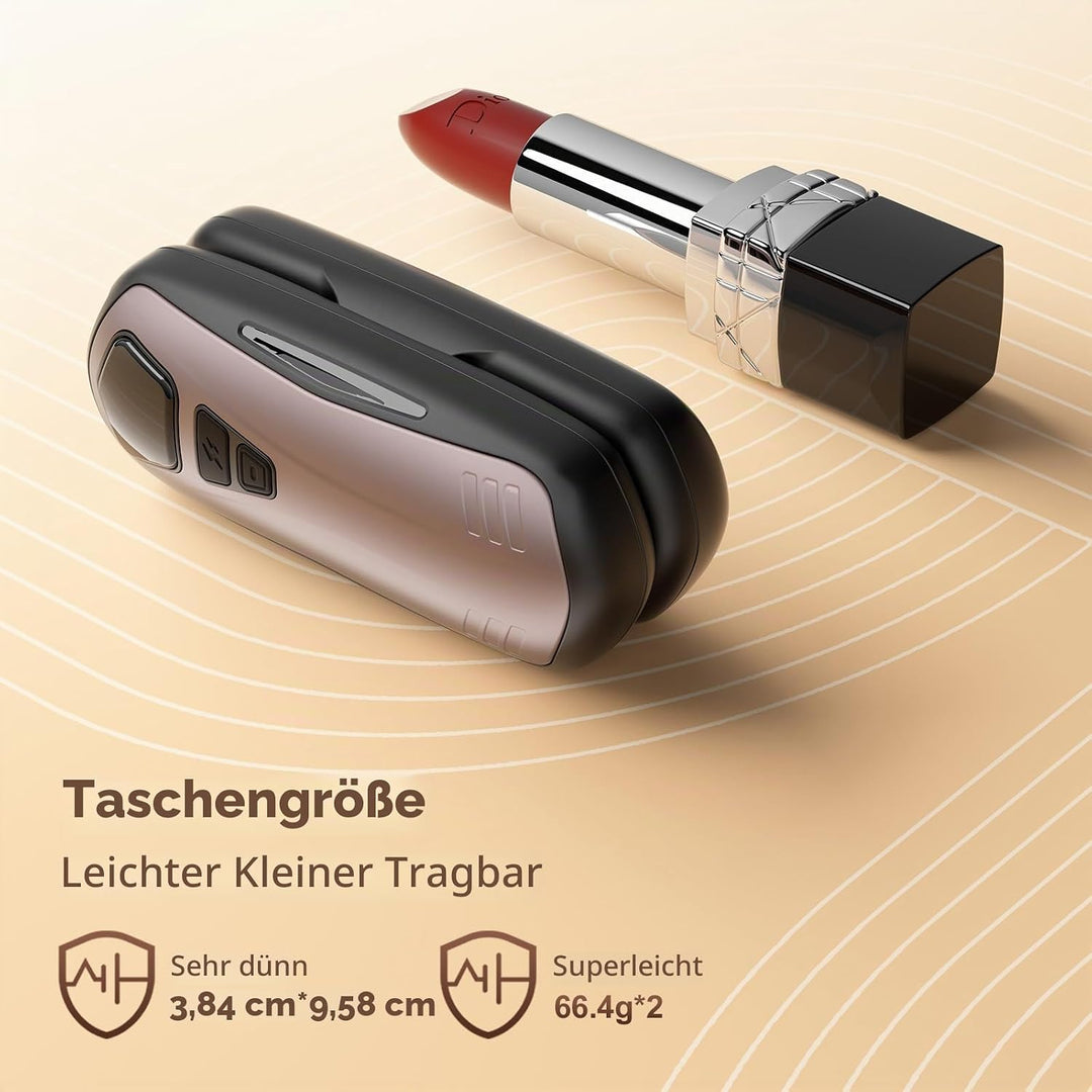 Handwärmer Elektrisch 2er Set,Taschenwärmer Wiederverwendbar mit 6000mAh,5 Heizmodi,Tragbarer USB Ha
