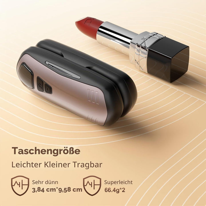 Handwärmer Elektrisch 2er Set,Taschenwärmer Wiederverwendbar mit 6000mAh,5 Heizmodi,Tragbarer USB Ha