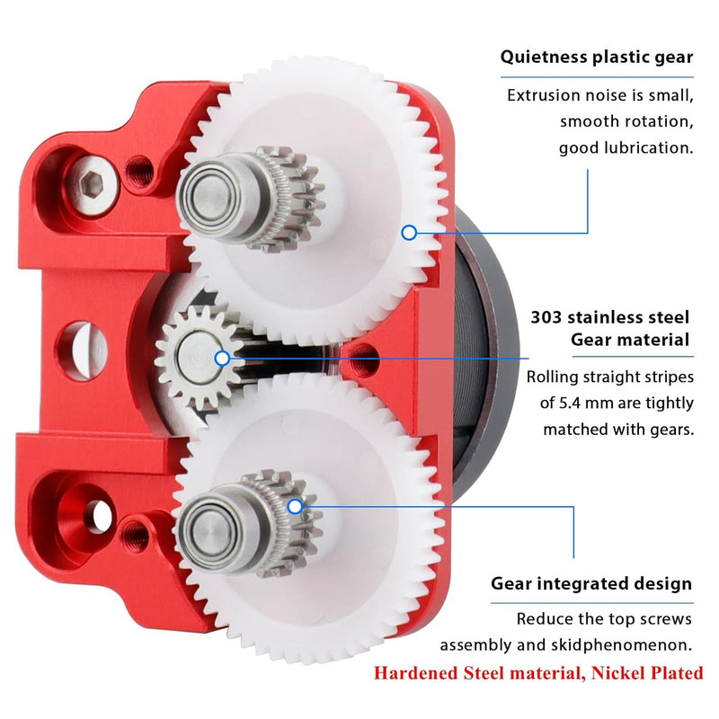 POLISI3D Upgrade Light Universal DDB Dual Gear Extruder Bowden oder Direct Drive Plated Copper Druck