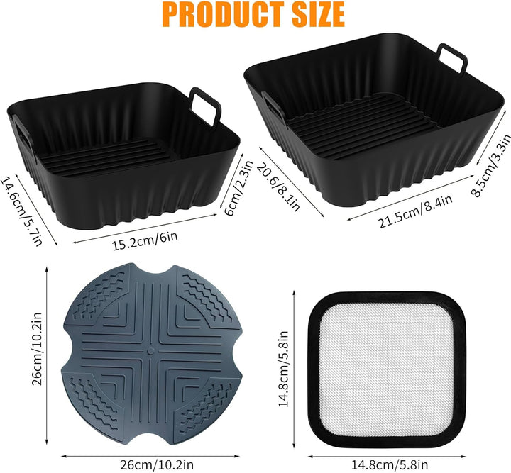 Zubehör für Ninja Crispi Air Fryer FN101 – Silikonform, Hitzebeständige Matte, Spritzschutz, Kompati