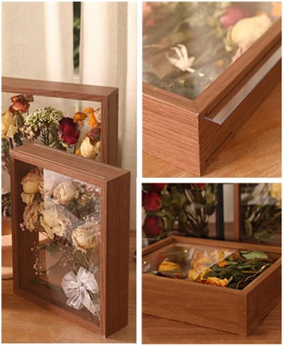 JOSON 2 Packungen Holz-Bilderrahmen, getrocknete Blumen, Display-Ständer, dekorativer schwimmender B